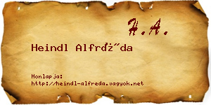 Heindl Alfréda névjegykártya